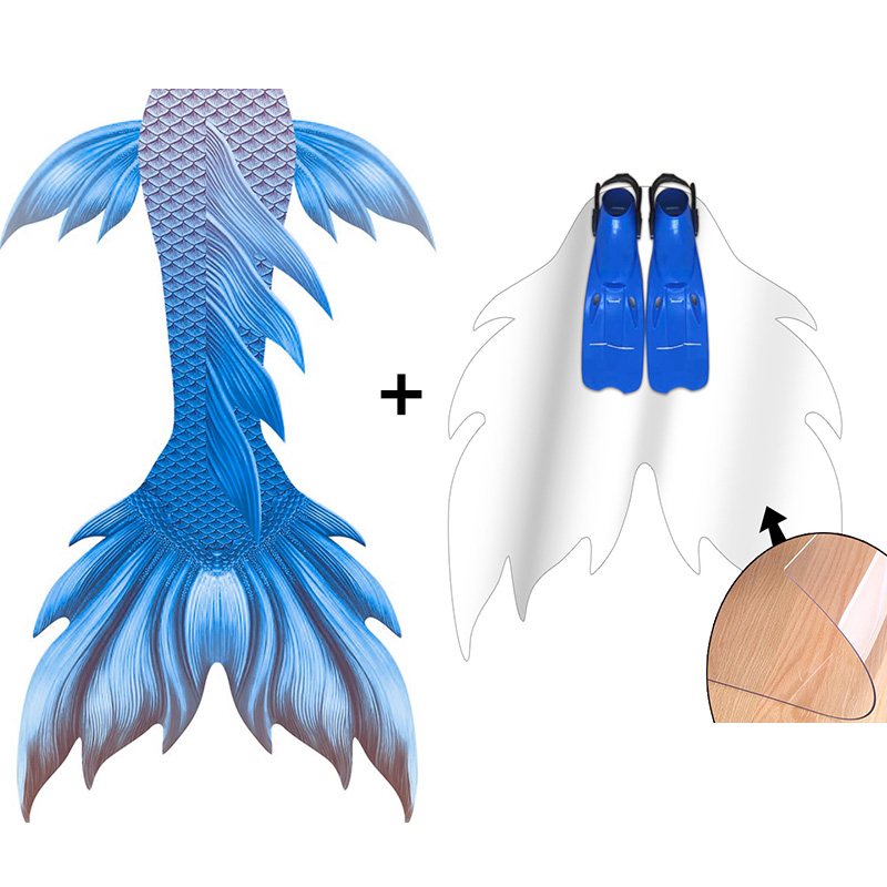 Swim Fins - Nouveau Design couleur bleue peau queue
