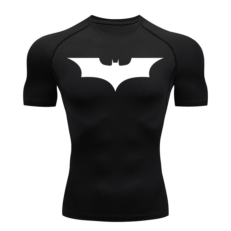 Rash Guard - Chemises de Compression imprimées chauve-souris pour