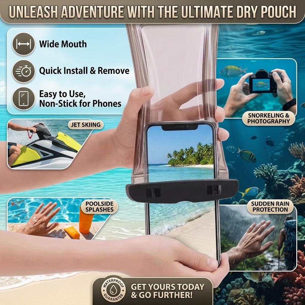 Dry Bag Waterproof - Étui de téléphone étanche transparent, pochette
