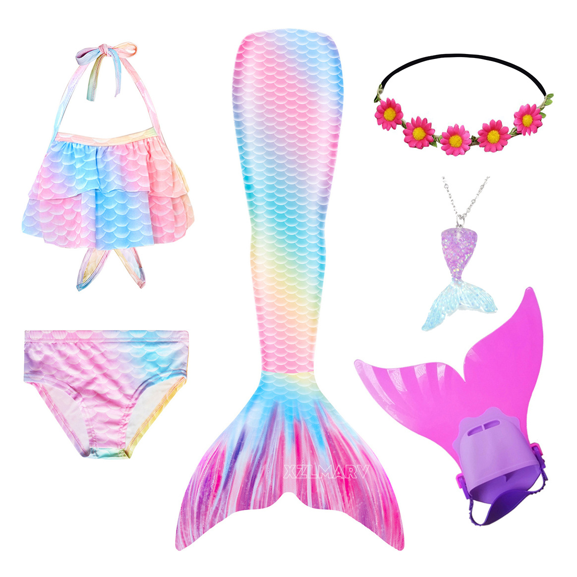 6 pièces/ensemble Ariel filles - Swim Fins avis et prix