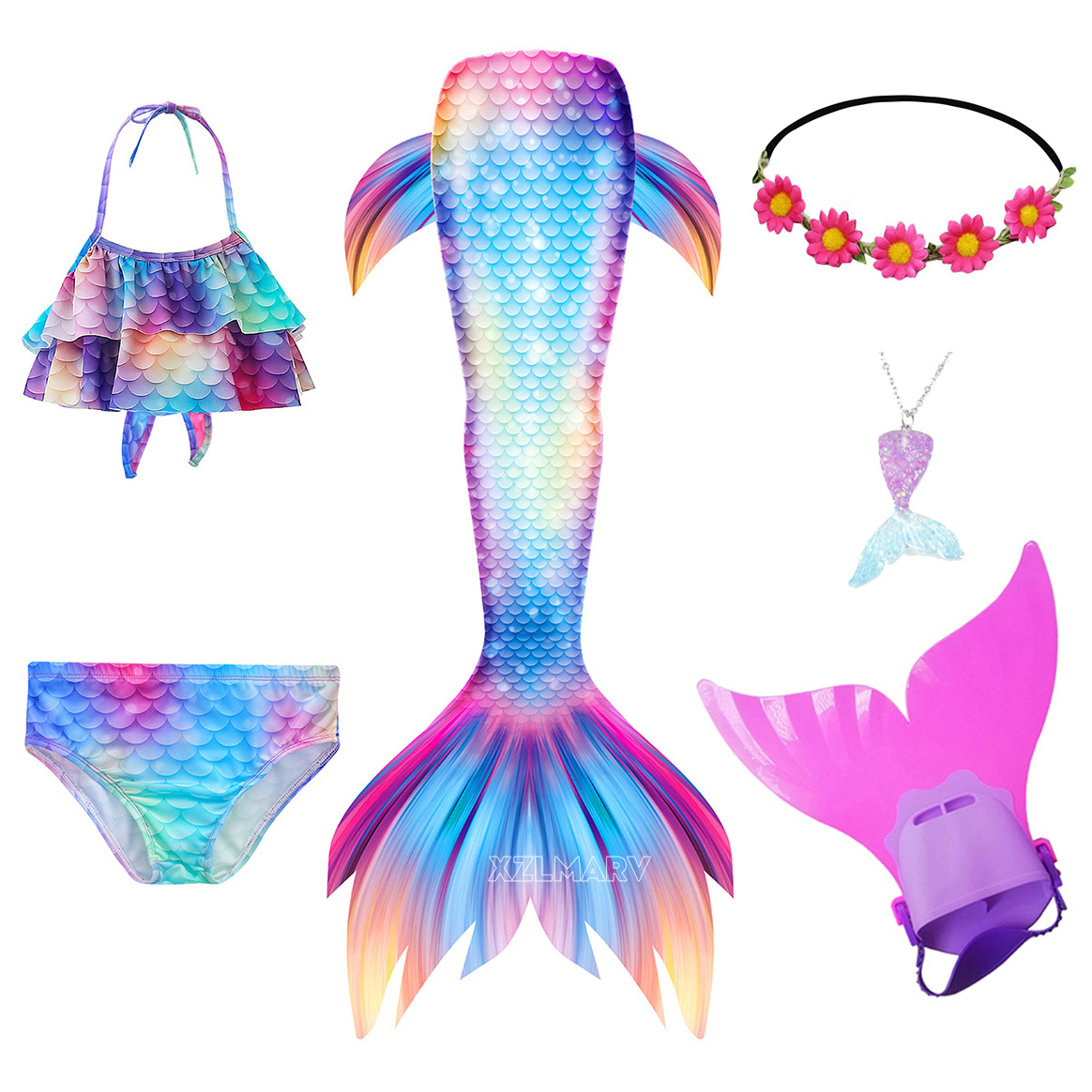 6 pièces/ensemble Ariel filles - Swim Fins avis et prix