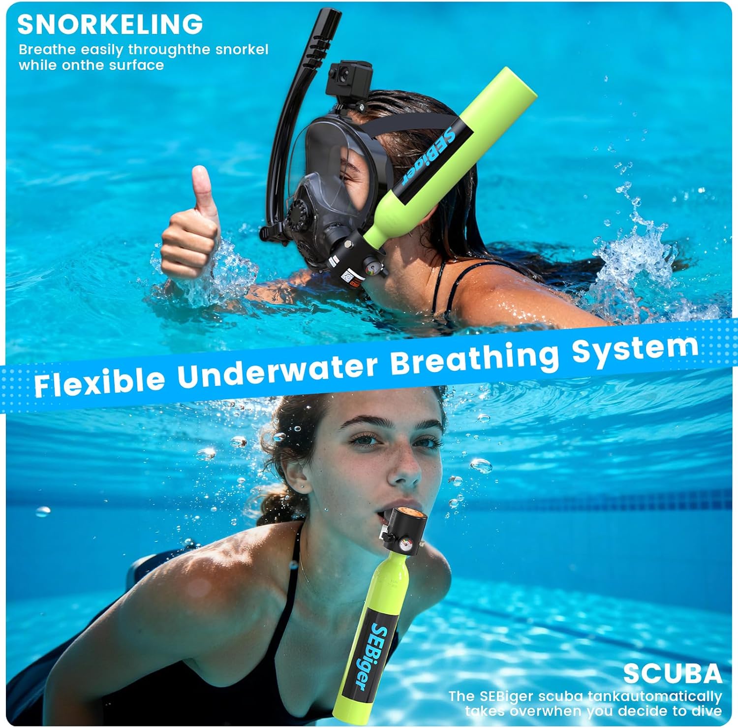Mini-bouteille de plongée 0,5L - Snorkel Set avis et prix